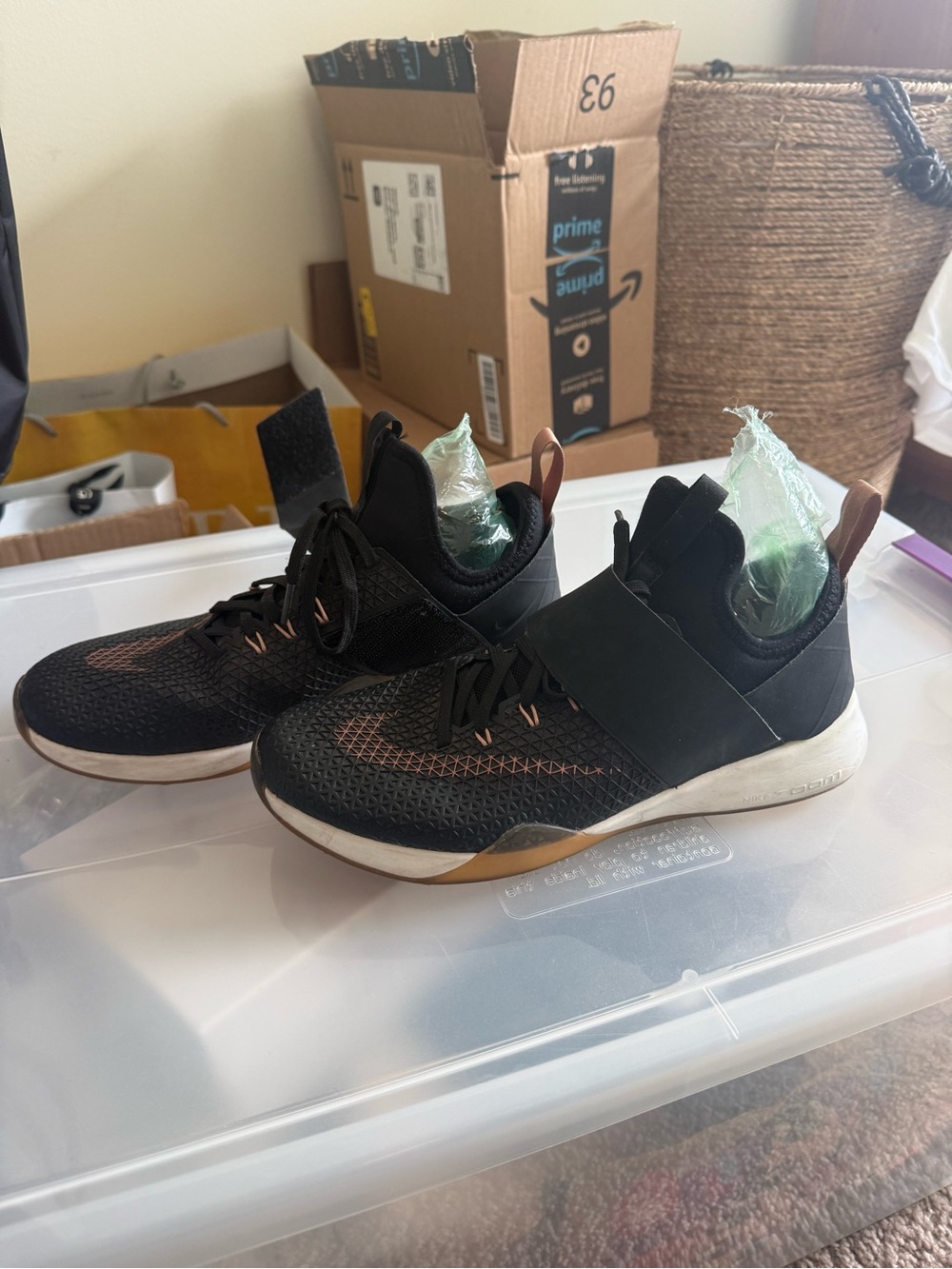 Nike Women's Black and Copper Athletic Shoes